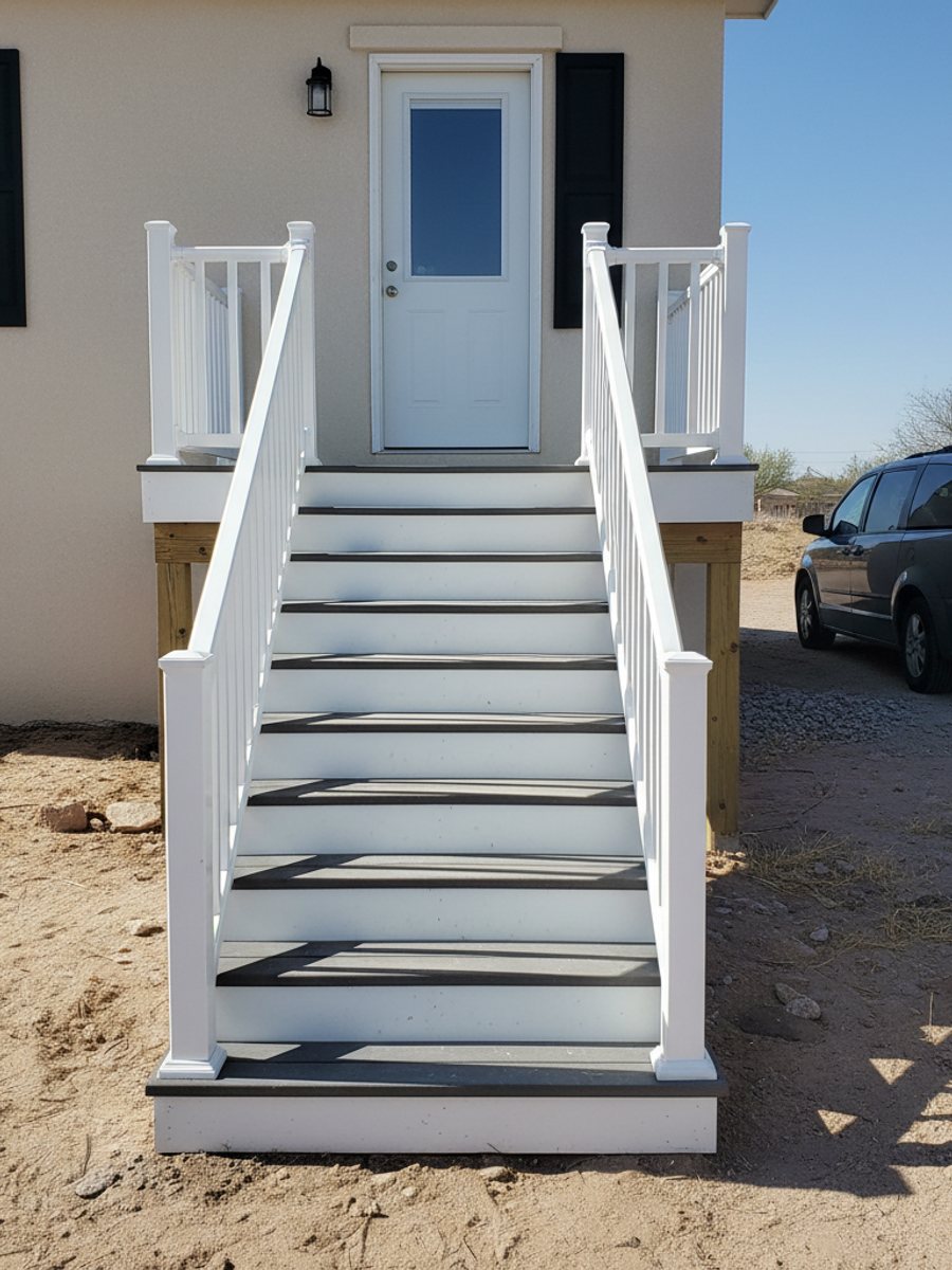 Majestic Deck Solutions crew working on a home